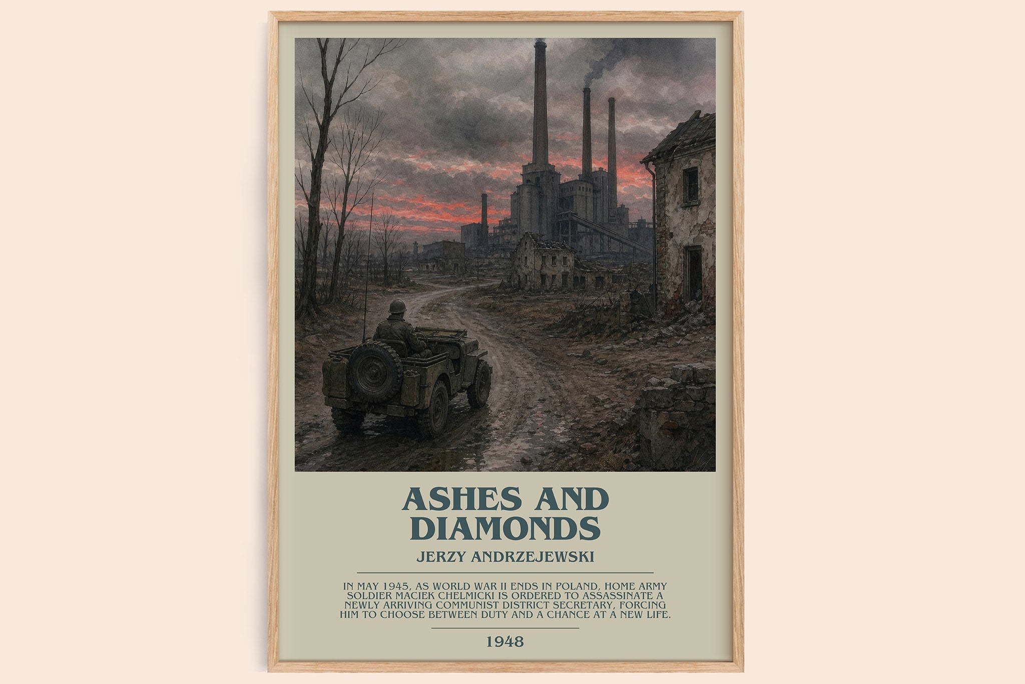Ashes and Diamonds Bookish Wall Art by Jerzy Andrzejewski