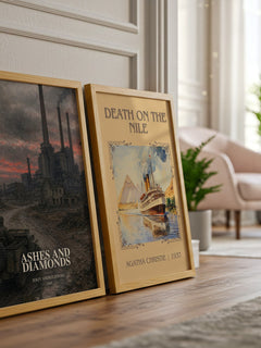 Ashes and Diamonds watercolour print framed by window – literary home decor