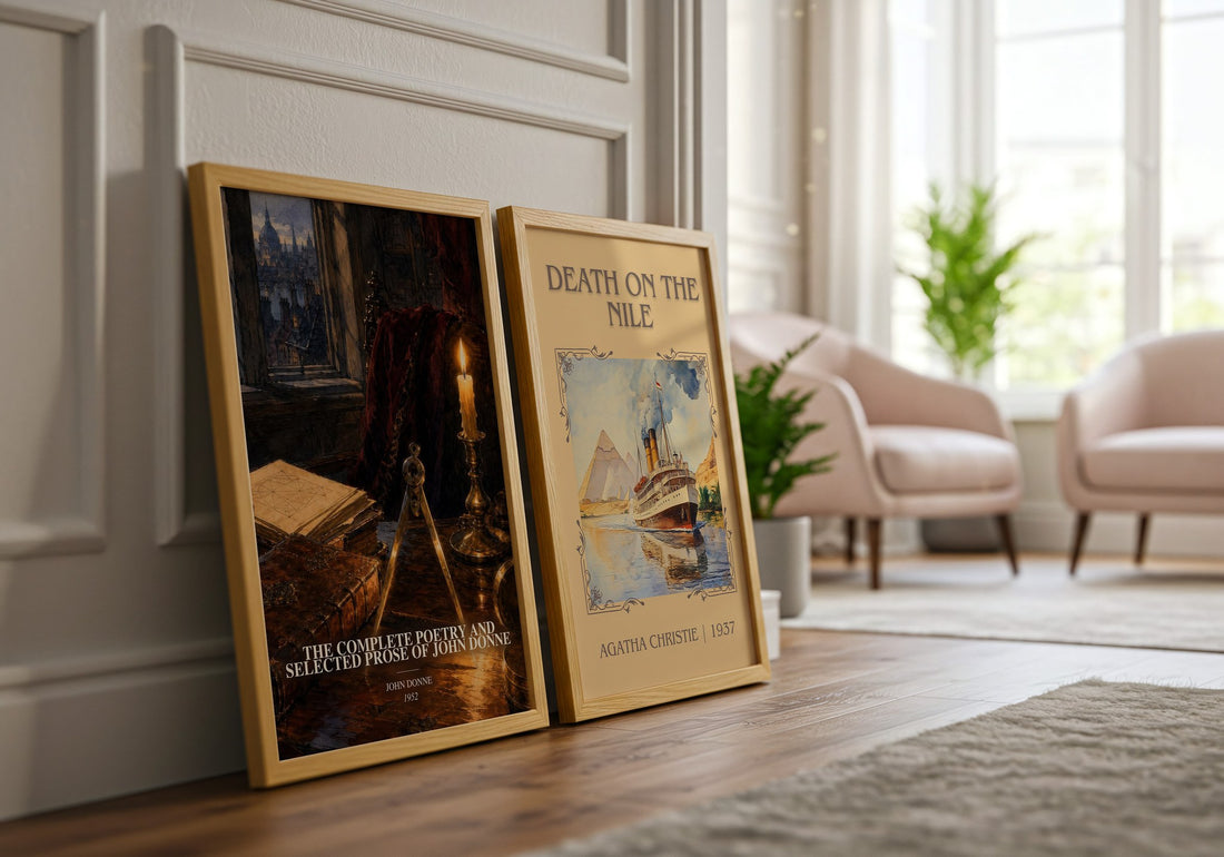 The Complete Poetry and Selected Prose of John Donne watercolour print framed by window – literary home decor