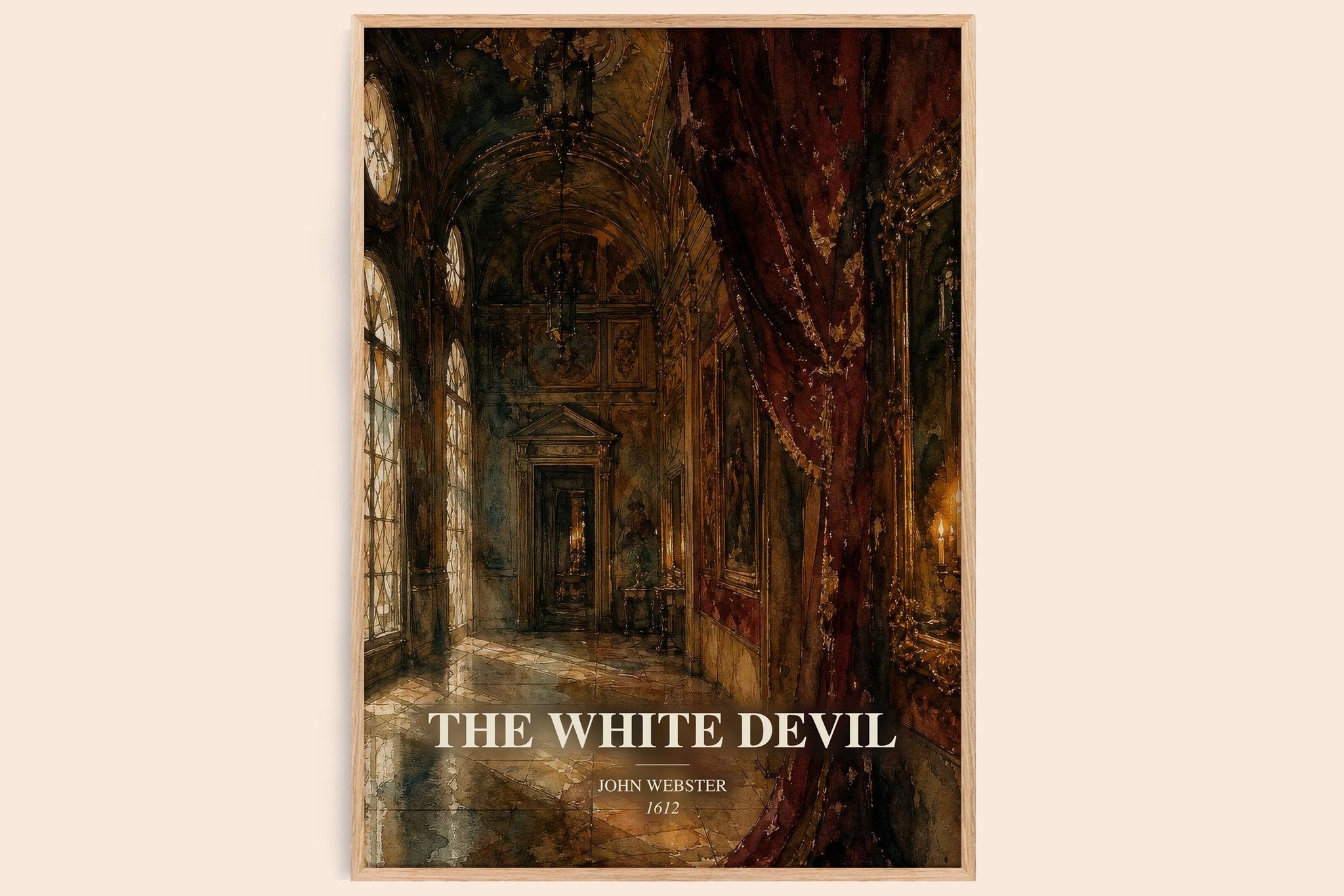 The White Devil Book Watercolour Illustration by John Webster