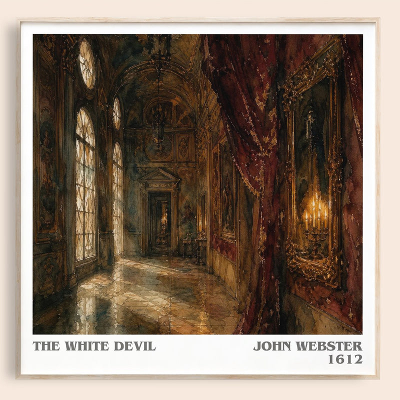The White Devil literary book poster by John Webster – framed literary art print