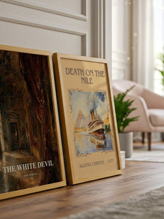 The White Devil watercolour print framed by window – literary home decor