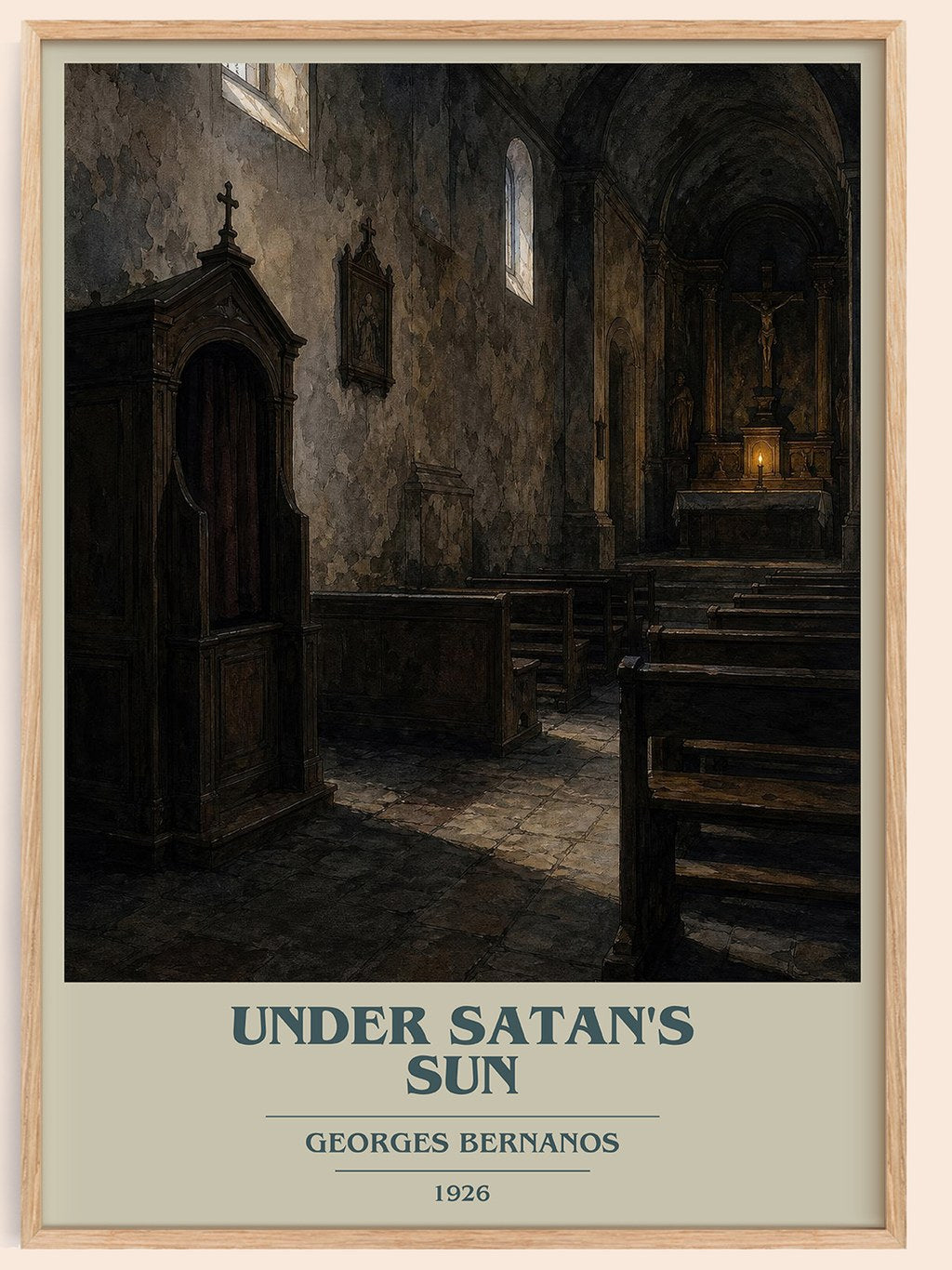 Under Satan's Sun book cover book poster by Georges Bernanos – framed literary art print