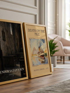 Under Satan's Sun watercolour print framed by window – literary home decor