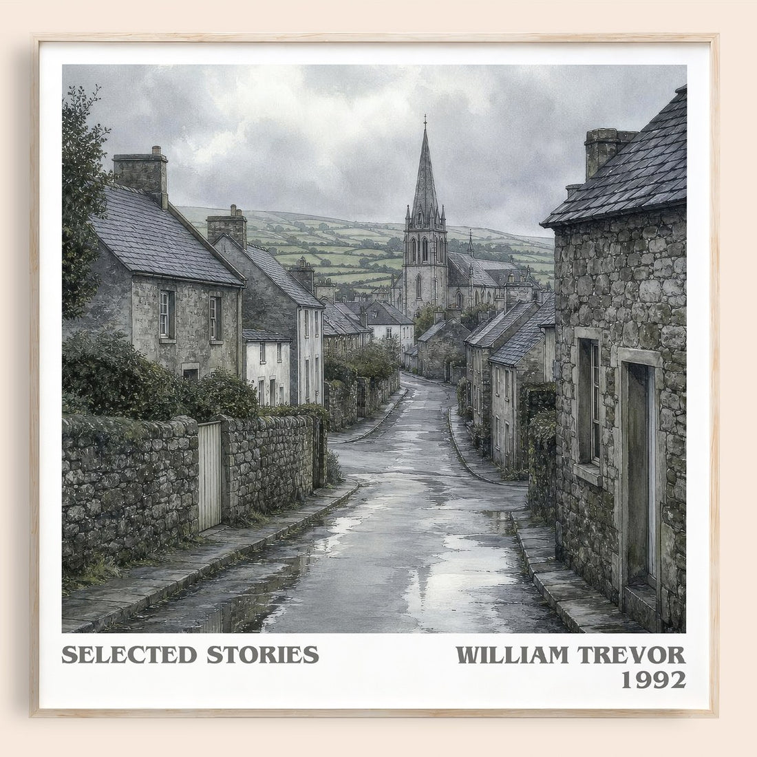 Selected Stories literary book poster by William Trevor – framed literary art print