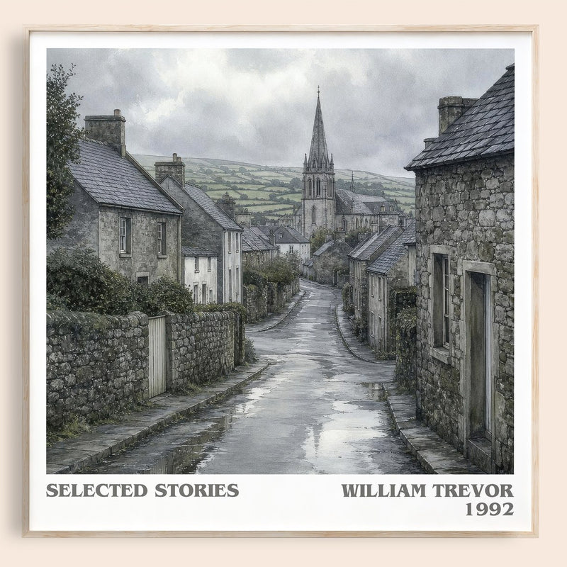 Selected Stories literary book poster by William Trevor – framed literary art print