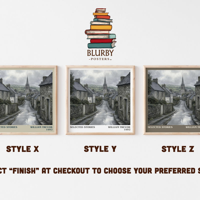 Selected Stories literary print in frame leaning in hallway – literary fiction wall art