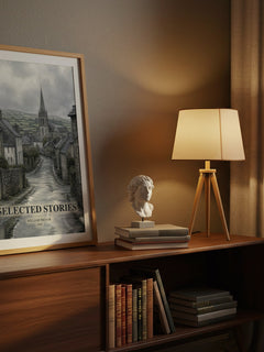 Selected Stories watercolour print on bookshelf – William Trevor fan gift