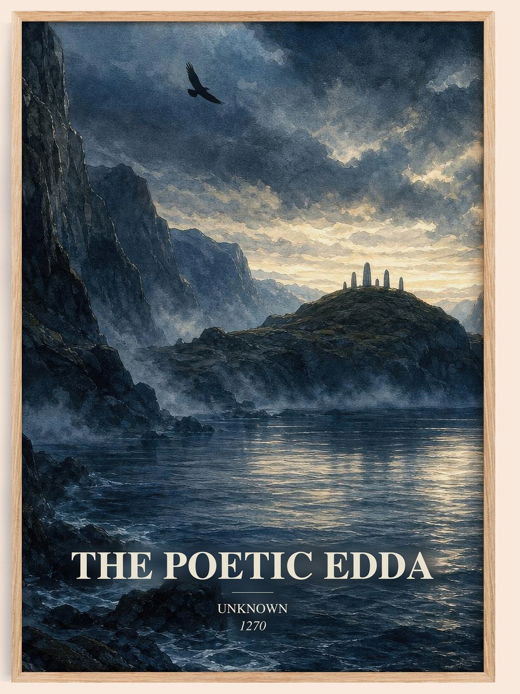 The Poetic Edda watercolour book poster by Unknown – framed literary art print