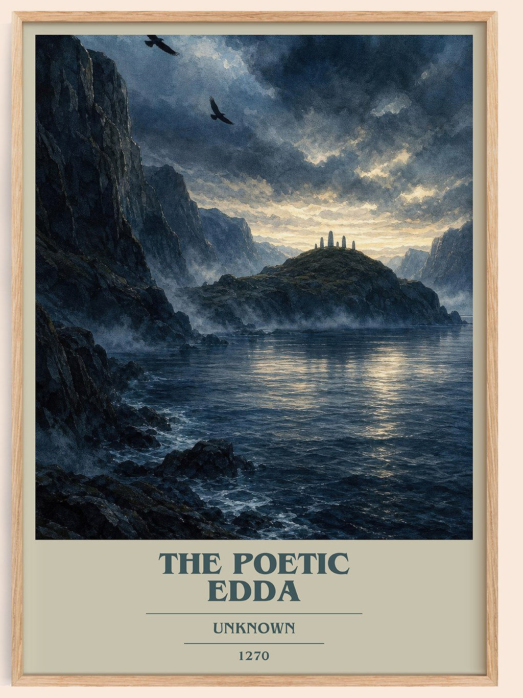 The Poetic Edda book cover book poster by Unknown – framed literary art print