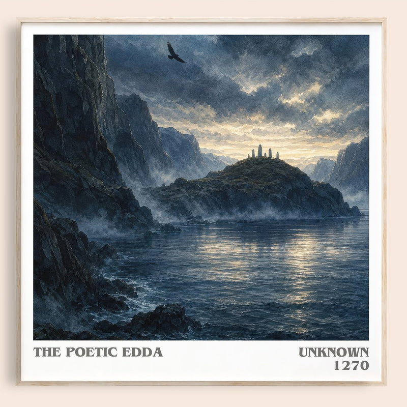 The Poetic Edda literary book poster by Unknown – framed literary art print