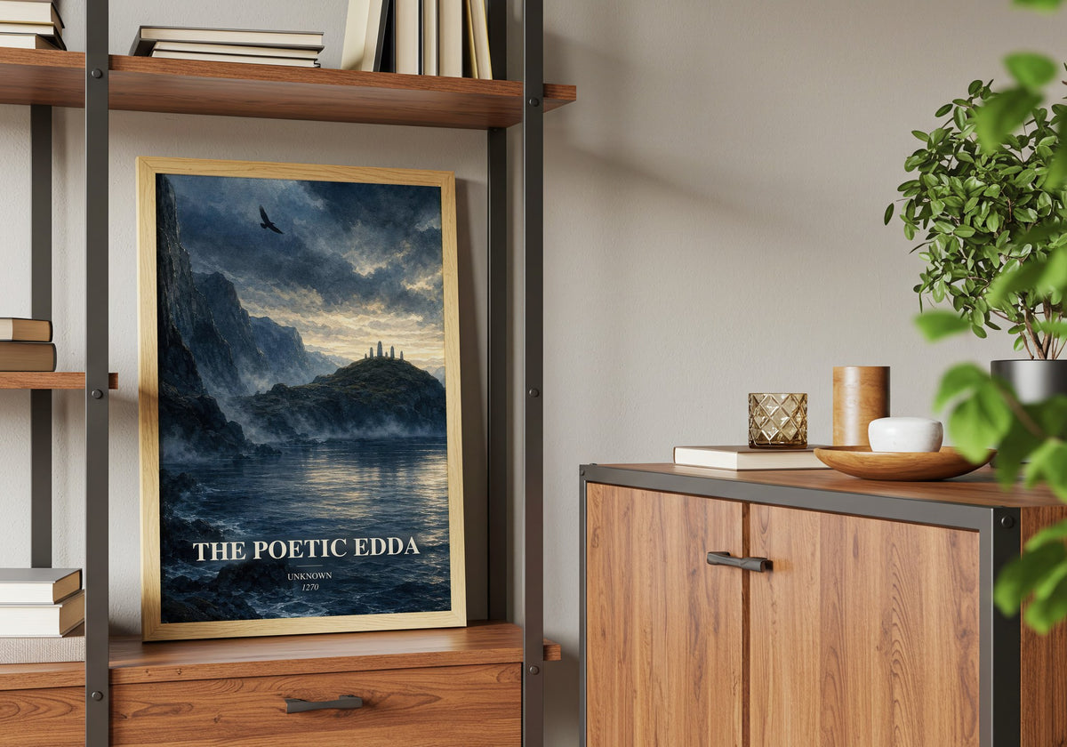 The Poetic Edda book watercolour illustration paper finish options – matte satin gloss