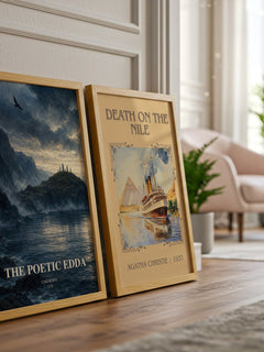 The Poetic Edda watercolour print framed by window – literary home decor