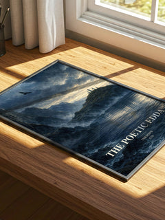 The Poetic Edda watercolour book poster framed on wall – poetry wall art