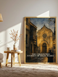 The Collected Stories of Isaac Babel watercolour print in frame leaning in hallway – literary fiction wall art