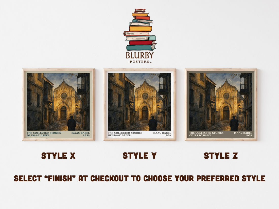 The Collected Stories of Isaac Babel literary print in frame leaning in hallway – literary fiction wall art (mockup)