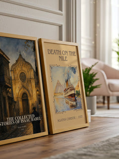 The Collected Stories of Isaac Babel watercolour print framed by window – literary home decor