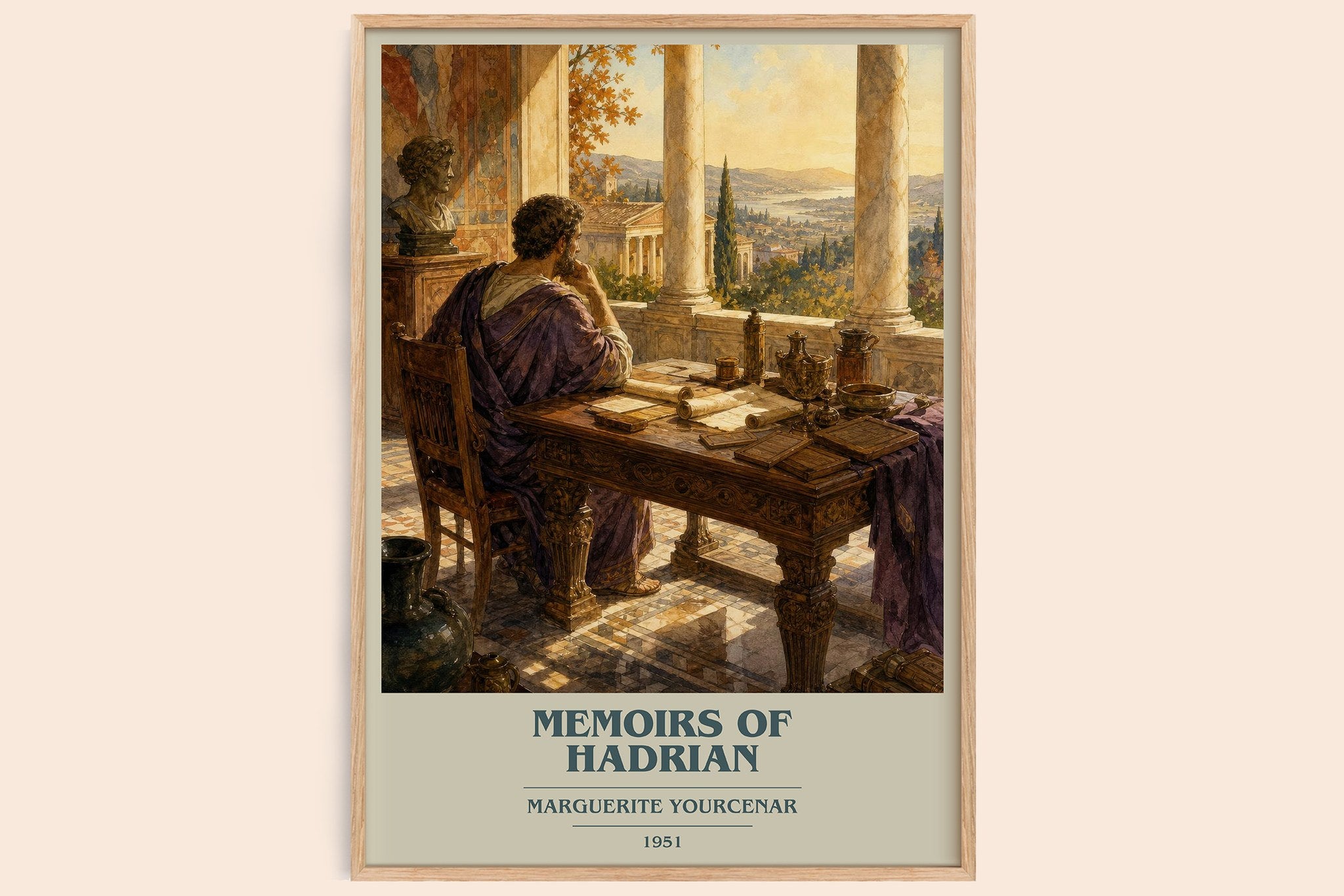 Memoirs of Hadrian Book Cover Poster by Marguerite Yourcenar