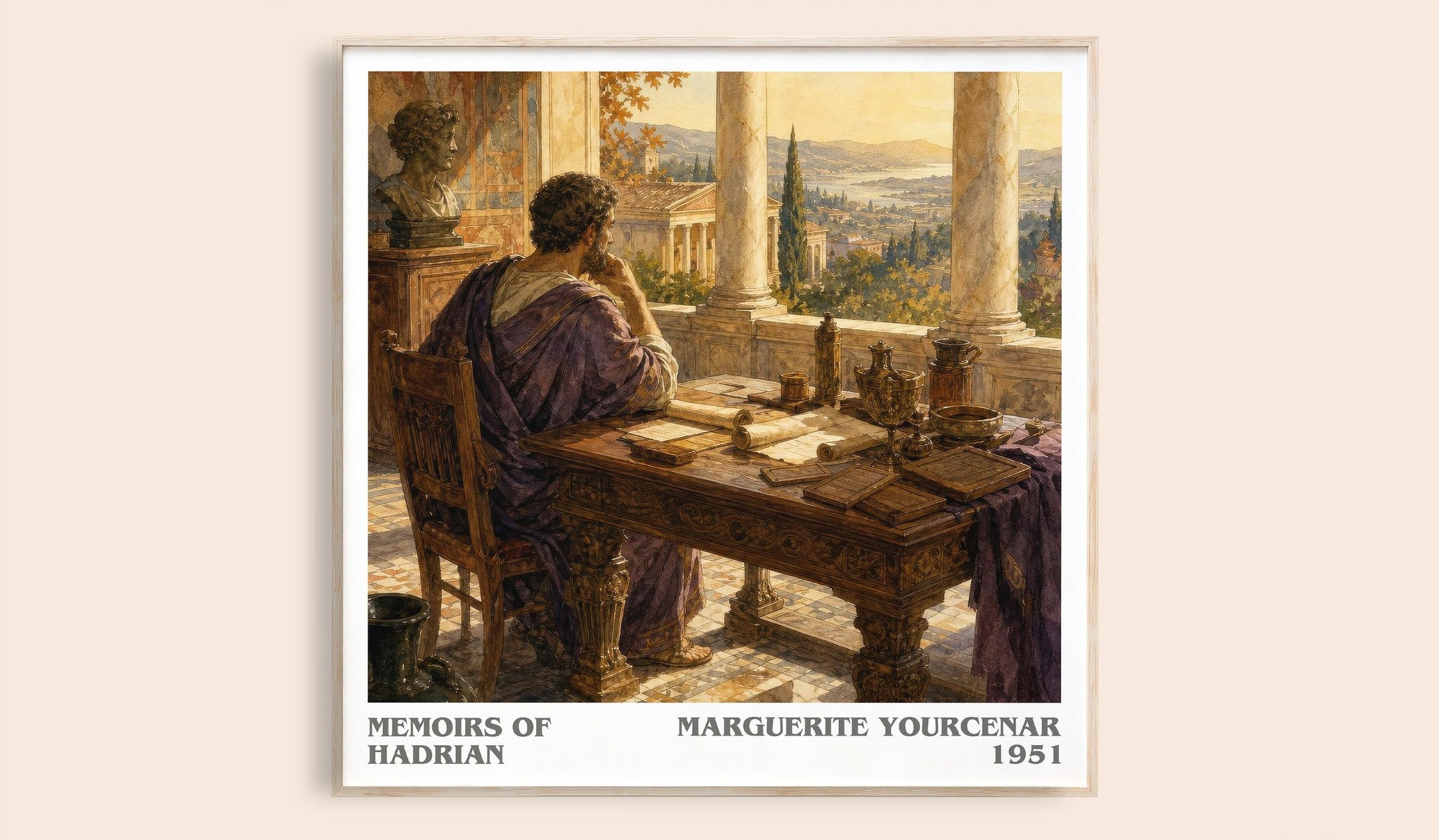 Memoirs of Hadrian Literary Art Print by Marguerite Yourcenar