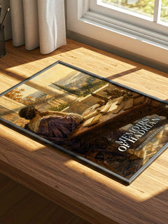 Memoirs of Hadrian watercolour book poster framed on wall – historical fiction wall art