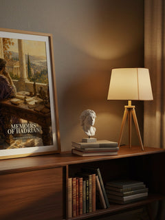 Memoirs of Hadrian watercolour print on bookshelf – Marguerite Yourcenar fan gift