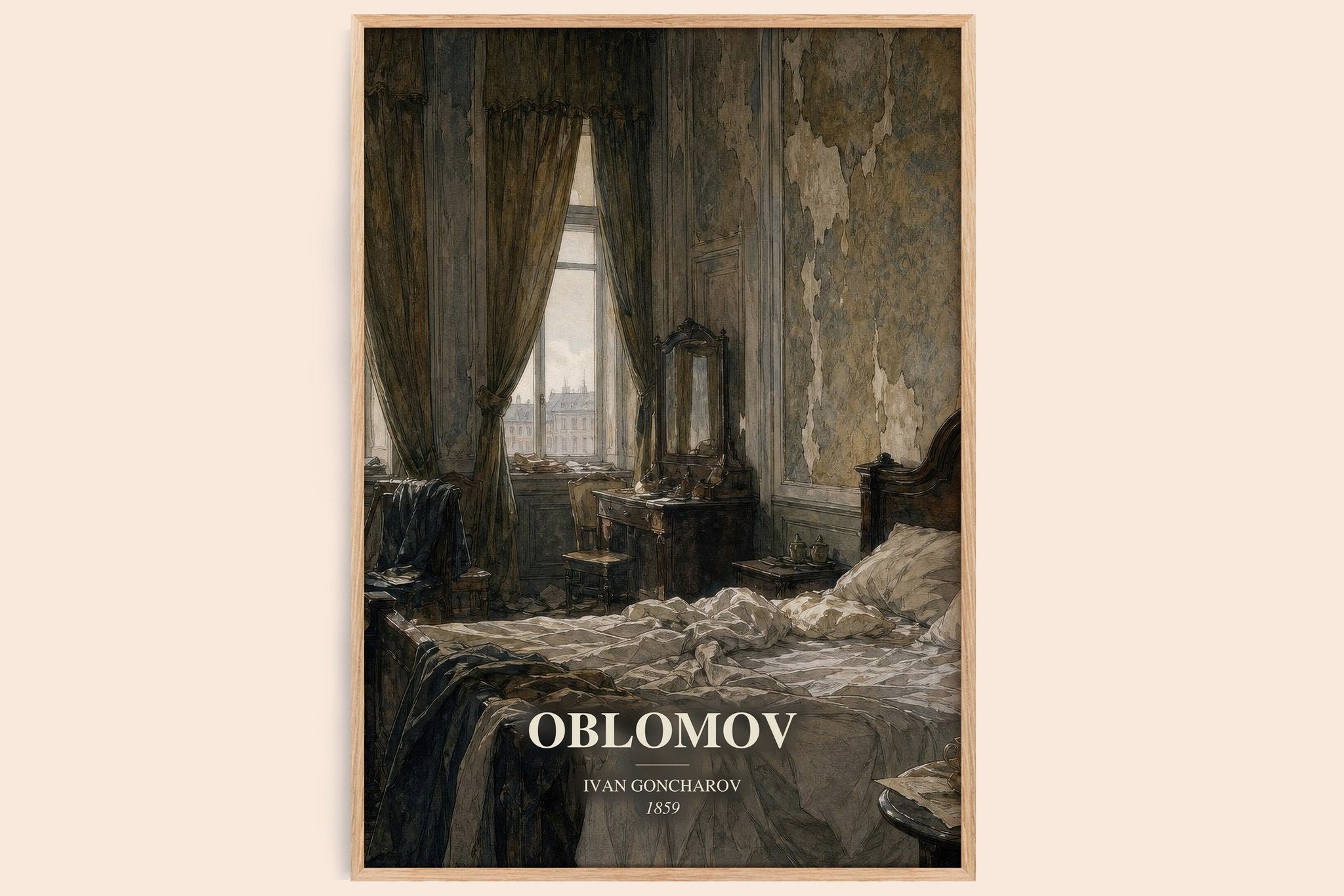 Oblomov Book Watercolour Illustration by Ivan Goncharov