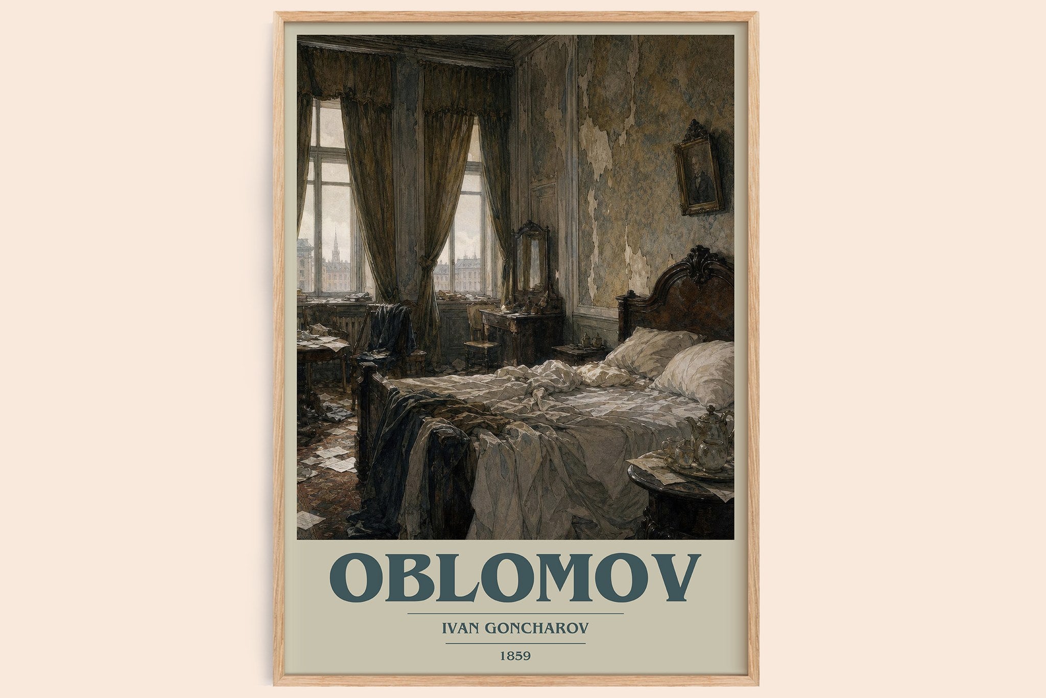 Oblomov Book Cover Poster by Ivan Goncharov