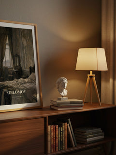 Oblomov watercolour print on bookshelf – Ivan Goncharov fan gift
