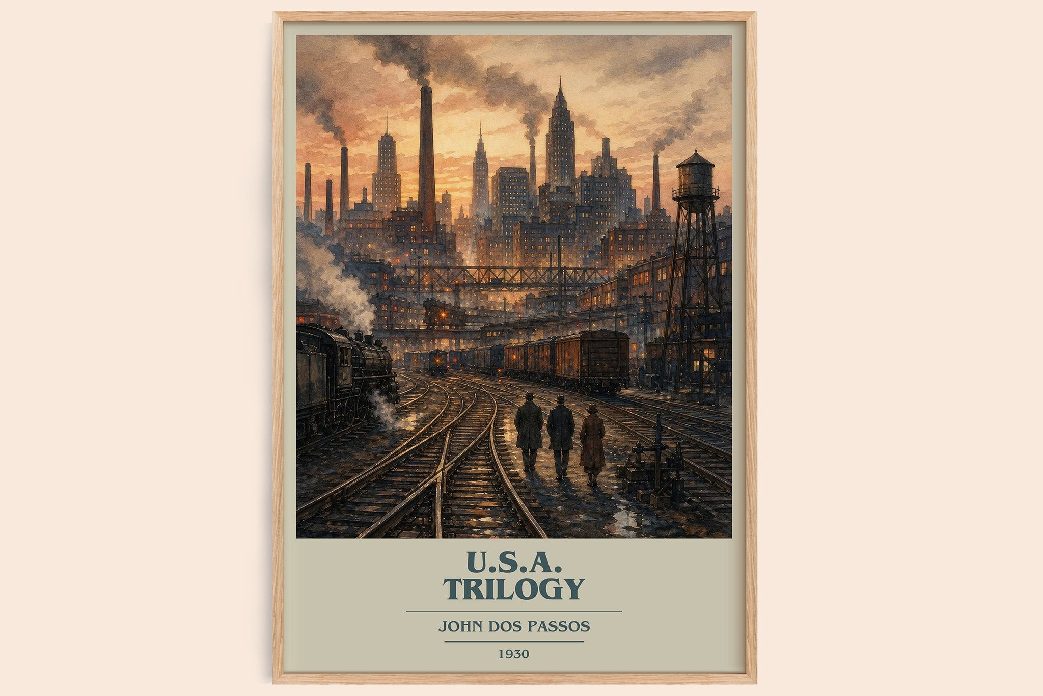 U.S.A. Trilogy Book Cover Poster by John Dos Passos