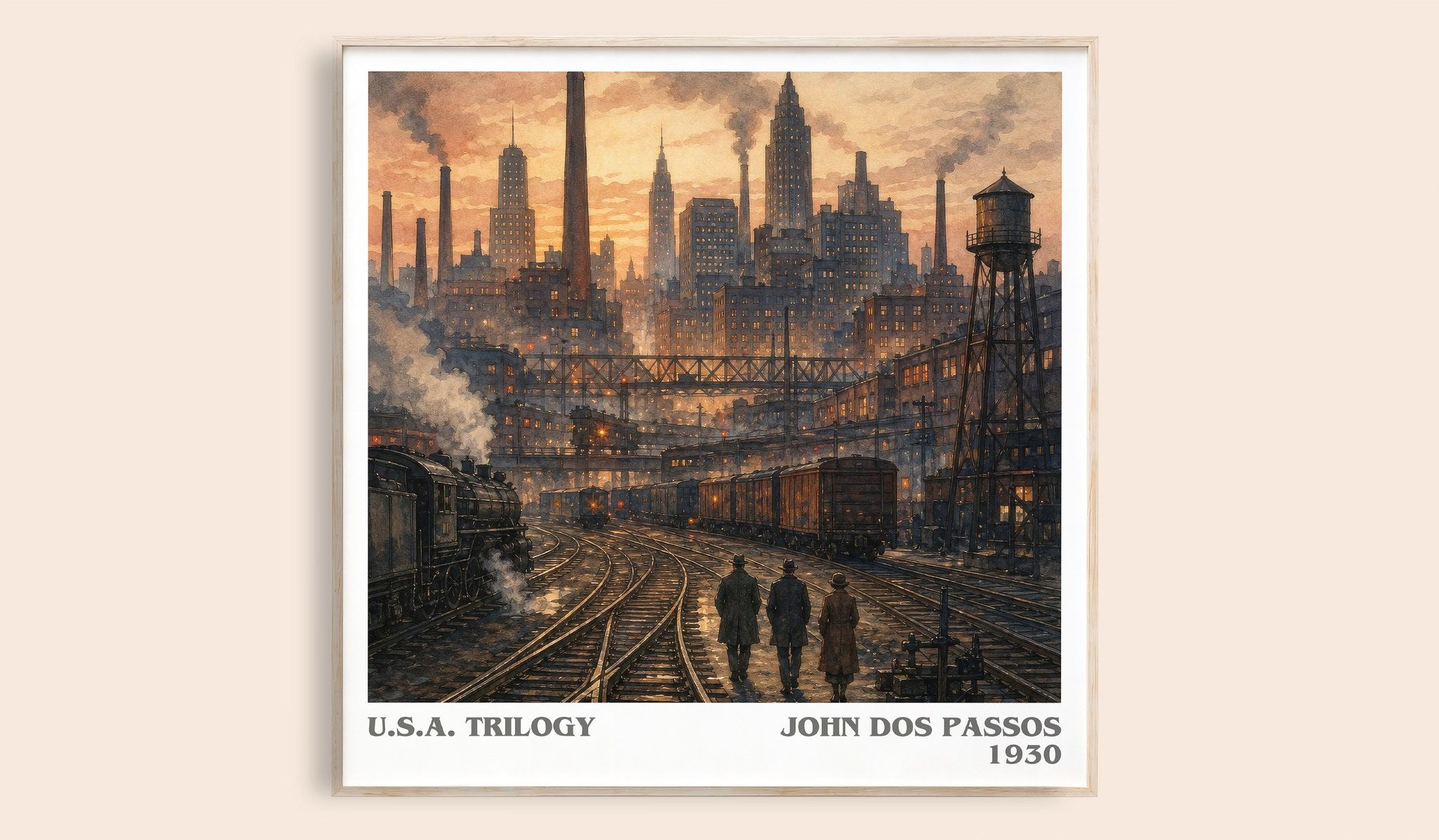 U.S.A. Trilogy Literary Art Print by John Dos Passos