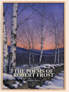 The Poems of Robert Frost watercolour book poster by Robert Frost – framed literary art print