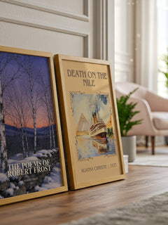 The Poems of Robert Frost watercolour print framed by window – literary home decor