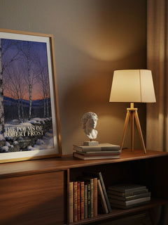 The Poems of Robert Frost watercolour print on bookshelf – Robert Frost fan gift