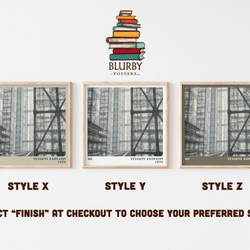 We literary print in frame leaning in hallway – dystopian wall art