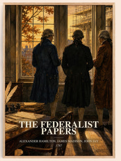 The Federalist Papers watercolour book poster by Alexander Hamilton, James Madison, John Jay – framed literary art print