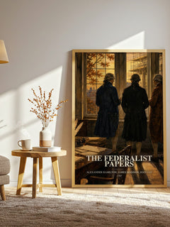 The Federalist Papers watercolour print in frame leaning in hallway – non fiction wall art