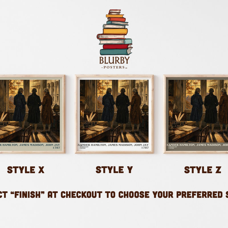 The Federalist Papers literary print in frame leaning in hallway – non fiction wall art