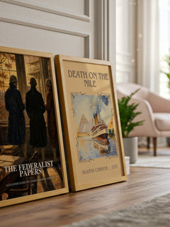 The Federalist Papers watercolour print framed by window – literary home decor