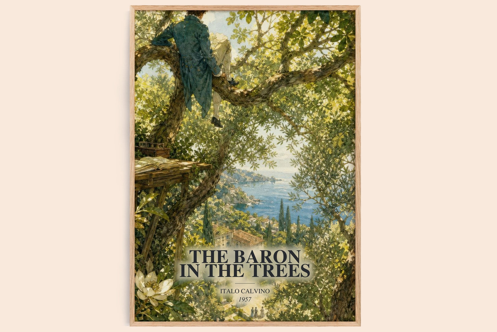 The Baron in the Trees Book Watercolour Illustration by Italo Calvino
