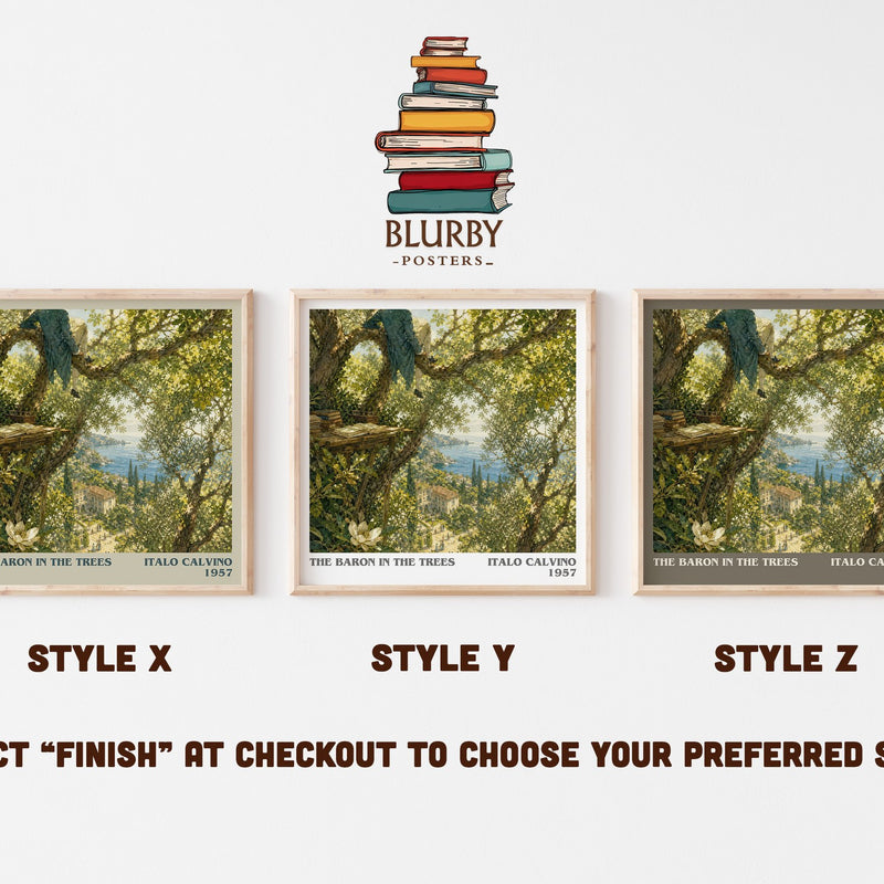 The Baron in the Trees literary print in frame leaning in hallway – literary fiction wall art