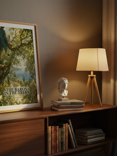 The Baron in the Trees watercolour print on bookshelf – Italo Calvino fan gift