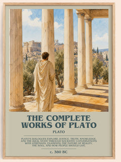 The Complete Works of Plato bookish book poster by Plato – framed literary art print