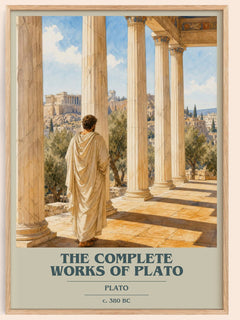 The Complete Works of Plato book cover book poster by Plato – framed literary art print