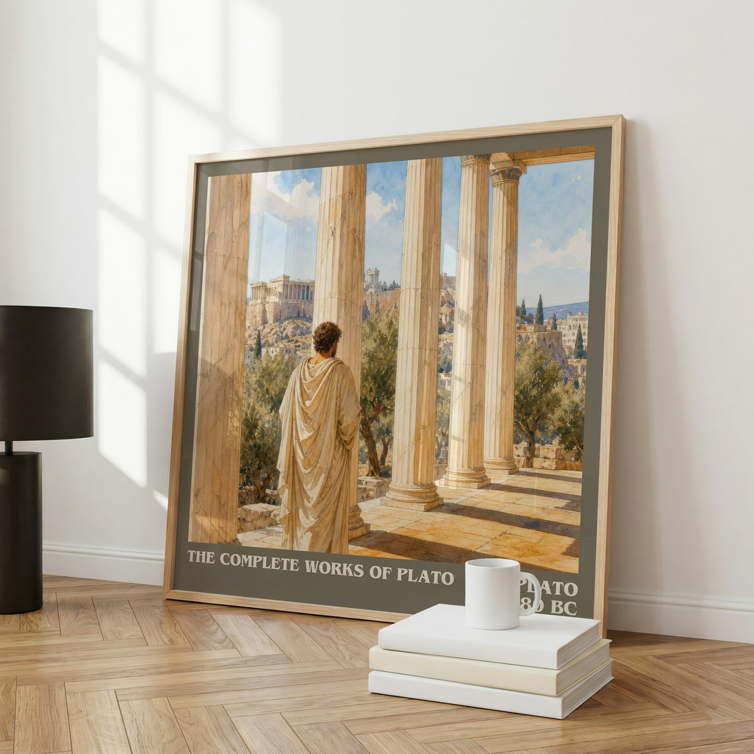 The Complete Works of Plato literary art print colour and style options – Plato book art