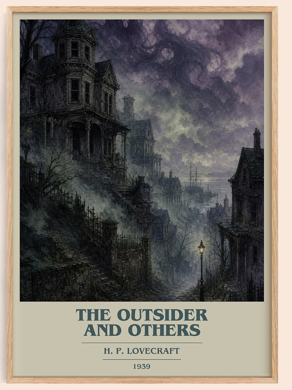 The Outsider And Others book cover book poster by H. P. Lovecraft – framed literary art print