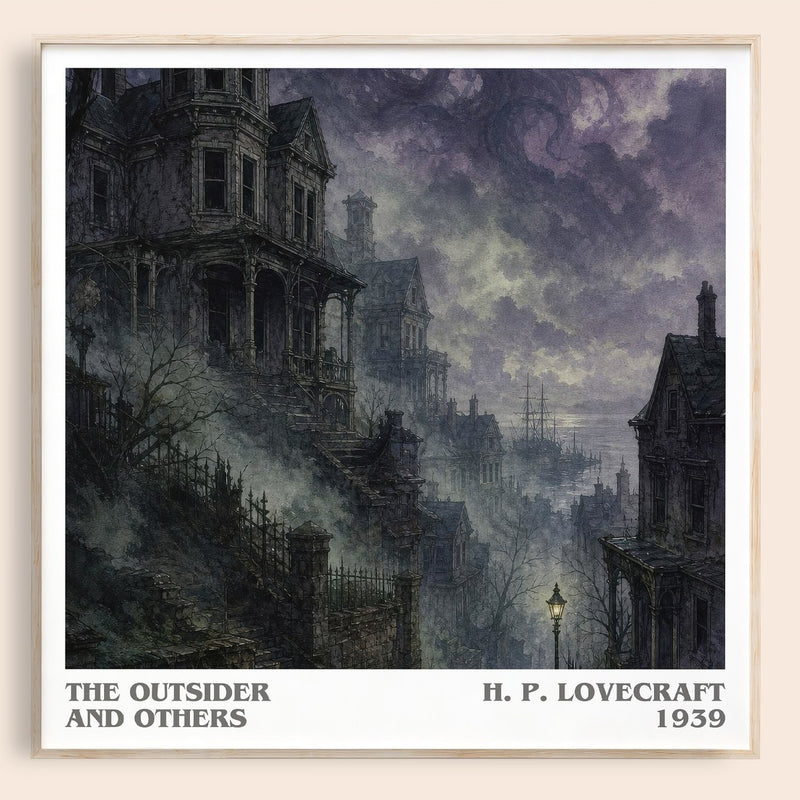 The Outsider And Others literary book poster by H. P. Lovecraft – framed literary art print