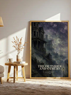 The Outsider And Others watercolour print in frame leaning in hallway – horror wall art