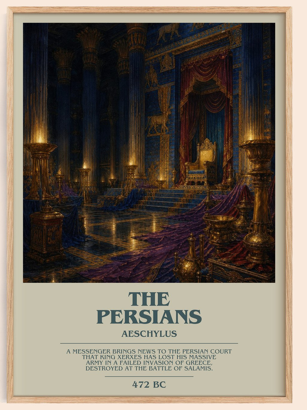 The Persians bookish book poster by Aeschylus – framed literary art print