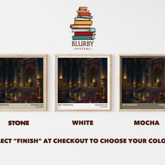 The Persians literary print framed by window – Stone, White and Mocha square prints side by side – choose your colour