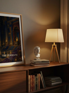 The Persians watercolour print on bookshelf – Aeschylus fan gift